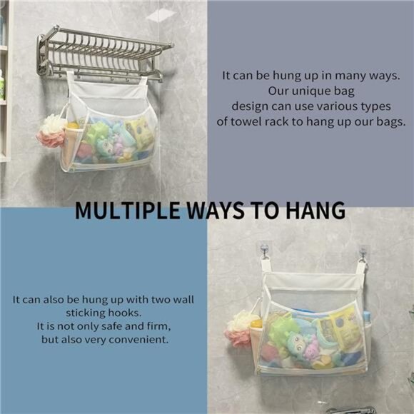 Baby Mesh Bath Toy Organizer,Multiple Ways to Hang, Ultra Large Capacity & Large - Picture 3 of 8